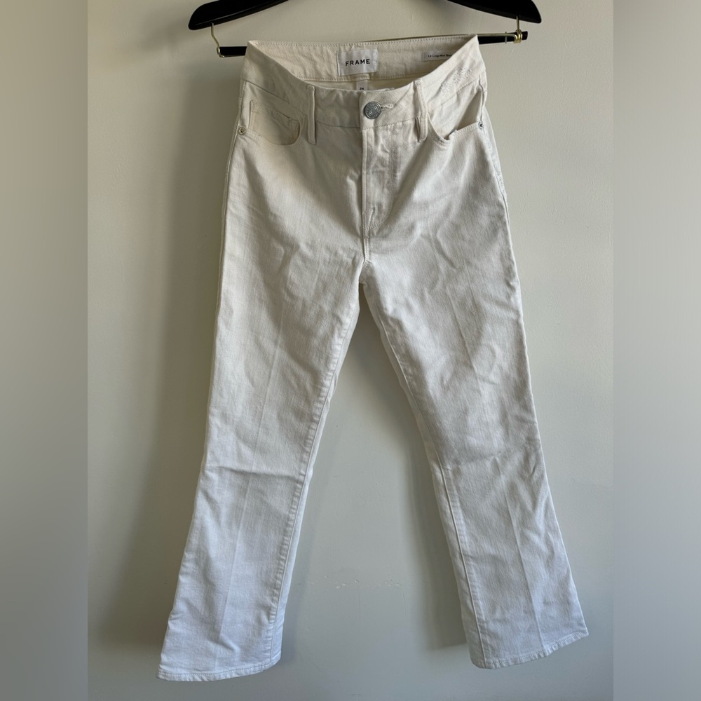 Frame Le Crop Mini Boot in Blanc- Size 24